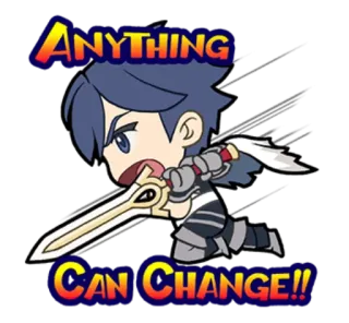 🗡 756d9a66 ANYTHING CAN CHANGE!! Anime, Manga, Spada, Combattente, Personaggio, Tutto può cambiare whatsapp sticker
