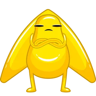 😐 0b1be5ed Cartone animato, Giallo, Personaggio, Serio, Brontolone, Arte digitale telegram sticker