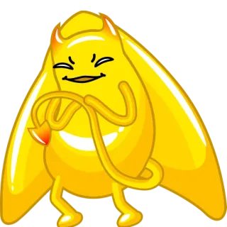 😈 3b54e137 demone, diavolo, malvagio, cartone animato, giallo, corna telegram sticker