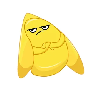 😕 74acc419 żółty, kreskówka, zirytowany, wyraz twarzy, postać, emocja telegram sticker