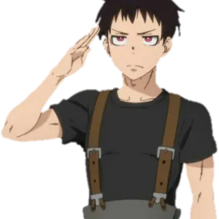 🤛 6543d4db Shinra Kusakabe Fire Force Anime, Charakter, Fire Force, Shinra Kusakabe, Gruß telegram sticker
