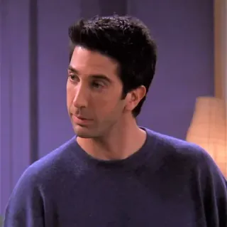 😌 147f9f64 Ross Geller Friends sitcom, serie, charakter, porträt telegram sticker