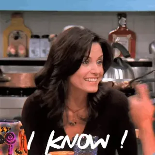 👽 16c2df6d Monica Geller Friends I know! Sitcom, Friends, Monica, Ich weiß, TV Serie, Comedy telegram sticker
