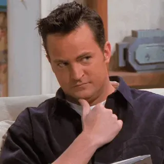 😏 1bb9a869 Chandler Bing Friends Chandler, Friends, Sitcom, TV Serie, Denken, Nachdenken, Matthew Perry telegram sticker