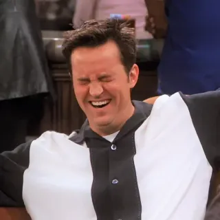 😂 2398cd43 Chandler Bing Friends Mann, lächelnd, Fernsehsendung, Sitcom, Chandler Bing, Friends telegram sticker