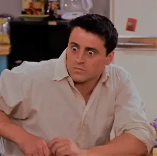 😱 360d09c2 Joey Tribbiani Friends Joey Tribbiani, Friends, geschockt, lustig, TV-Show, Sitcom telegram sticker