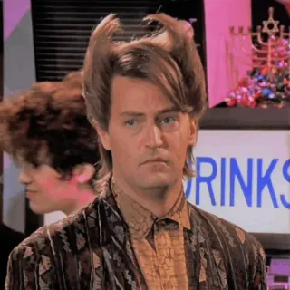 😕 3d9373ad RINKS Mann, lustige Haare, Getränke, Retro, Frisur, Porträt telegram sticker