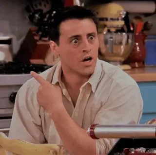 😳 6daed31b Joey Tribbiani Friends Joey, Friends, Zeigen, TV Serie, Sitcom, Comedy telegram sticker