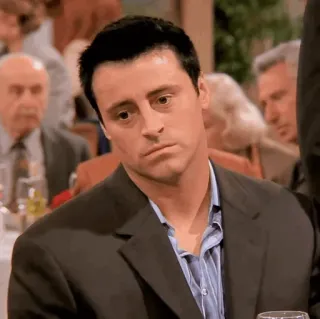 😐 9bde7455 Joey Tribbiani Friends Joey, Friends, Matt LeBlanc, Sitcom, Fernsehen, Lustig, Schauspieler telegram sticker