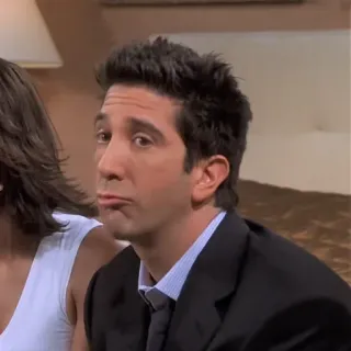 😒 9d695c9e Ross Geller Friends TV-Serie, Sitcom, Charakter, lustig, Humor, Komödie, David Schwimmer telegram sticker