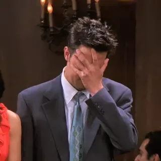 🙊 ac49e1a9 Chandler Bing Friends Facepalm, Frustration, TV Sendung, Comedy, Peinlichkeit telegram sticker