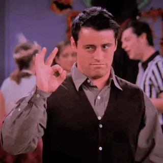👌 af6093df Joey Tribbiani Friends ok, joey, friends, sitcom, tv, geste telegram sticker