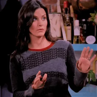 🤚 c2f85503 Monica Geller Friends Monica Geller, Friends, Nein, Stopp, Handbewegung, Fernsehsendung telegram sticker