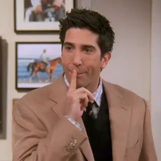 🤫 ed929731 Ross Geller Friends Ross Geller, Friends, TV Serie, David Schwimmer, Psst, Stille, Charakter, Sitcom telegram sticker