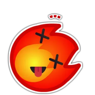 😵 33663934 火, 表情符号, 死亡, 舌头, 卡通, 插图 whatsapp sticker
