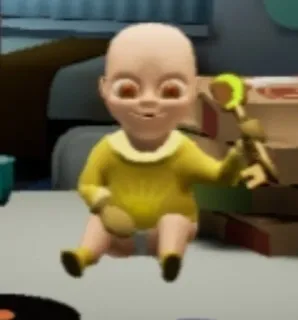 🌟 3acdcb6f bambino, giallo, giocattolo, bambola, bambino telegram sticker