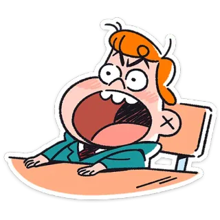 😲 096da692 Dibujo animado, Enojado, Gritando, Frustrado, Molesto, Estudiante telegram sticker