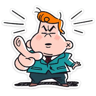 🫵 9db35652 Dibujo animado, Enfadado, Hombre, Empresario, Gesto, Dedo telegram sticker