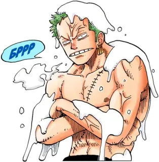 🥶 966949e1 Roronoa Zoro One Piece Бррр Anime, One Piece, Roronoa Zoro, Zoro, Bain, Savon, Douche whatsapp sticker