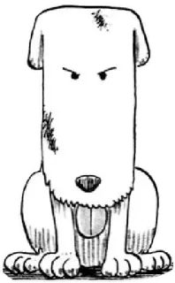 🐶 b340597a chien, dessin animé, animal, illustration, noir et blanc whatsapp sticker