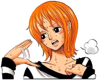 ☺️ e815ad0b Nami One Piece nami, one piece, anime, personnage, dessin animé, transpiration whatsapp sticker