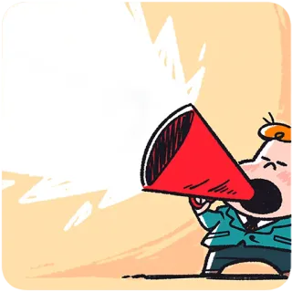 📣 42d4521f megafono, parlare, cartone animato, annuncio, urlare telegram sticker