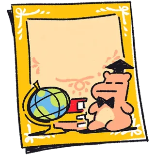🌏 87b27506 diploma, certificato, laurea, orso, globo, libri, istruzione, premio telegram sticker