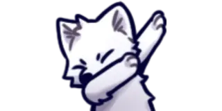 🕺 39410205 Dab, Tier, Weiß telegram sticker