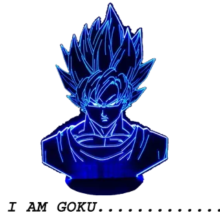 😈 22a580e5 Goku Dragon Ball I AM GOKU Goku, Dragon Ball, Anime, Personaggio, Manga, Blu, Bagliore, Neon telegram sticker