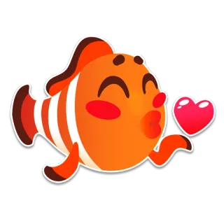 😘 56fda457 ikan, hati, cinta, imut, kartun, kasih sayang telegram sticker