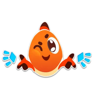 👌 dddeee58 oranye, makhluk, kartun, mengedipkan mata, maskot telegram sticker