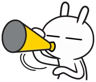 🎺 2649a08d 토끼, 확성기, 만화, 동물, 소통 whatsapp sticker