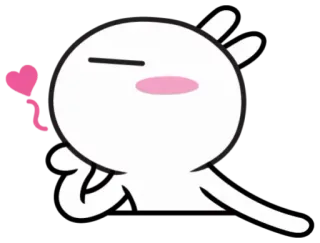 😘 5d0227a0 귀여운, 만화, 캐릭터, 카와이, 심플한, 흰색, 사랑, 키스 whatsapp sticker