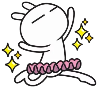 💃 6187eb9f 토끼, 발레, 튀튀, 댄스, 만화 whatsapp sticker