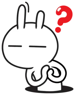 ❓ 713ea3f7 토끼, 물음표, 흰색, 만화, 귀여운 whatsapp sticker