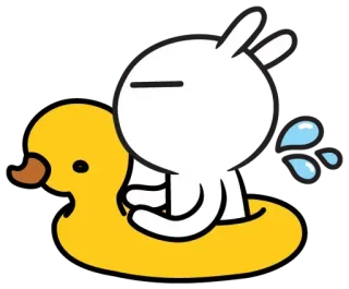 💦 810888cd 토끼, 오리, 튜브, 귀여운, 동물 whatsapp sticker