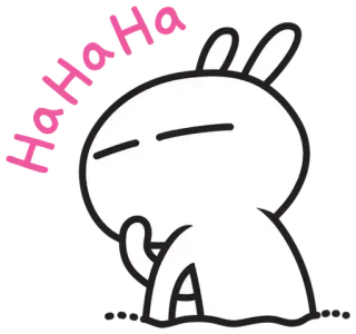 😆 88d92074 HAHAHA 토끼, 웃음, 이모지, 귀여운, 웃긴 whatsapp sticker
