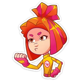 👊 91bdf312 Cartoon, Figur, Wütend, Faust, Orange, Pink telegram sticker