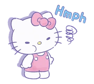 💞 c0cf2de2 Hello Kitty Hmph Hello Kitty, chat, dessin animé, mignon, rose, nœud, agacé telegram sticker