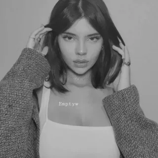 🥀 1e826241 Emptyw wanita, potret, gadis, model, hitam putih whatsapp sticker