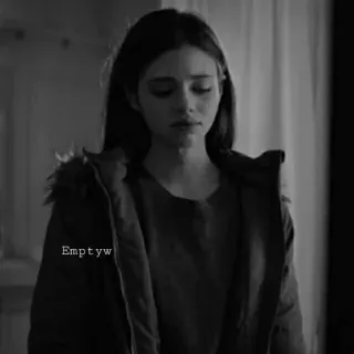 🥀 222838bd Emptyw sedih, wanita, monokrom, potret, tertekan whatsapp sticker