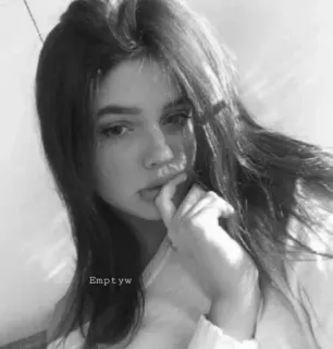 🥀 7162789e Emptyw wanita, potret, hitam putih, perempuan, gadis, kecantikan whatsapp sticker