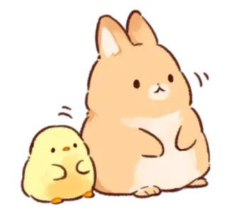 😶 08d74ffb R cute, bunny, rabbit, chick, kawaii, animals telegram sticker