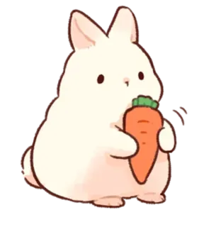 🥕 18281d3f bunny, rabbit, carrot, cute, animal, kawaii, adorable telegram sticker