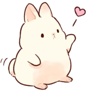 😘 b0b3fa32 rabbit, bunny, cute, kawaii, animal, heart, cartoon telegram sticker