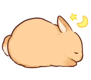 😴 d32e85db rabbit, sleeping, cute, moon, star, bunny telegram sticker