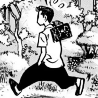 👋 65244c7a persona, uomo, corsa, cartone animato, manga, foresta whatsapp sticker