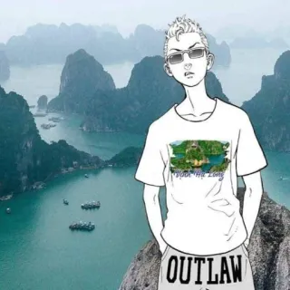 😎 d1f4768f OUTLAW Anime, Personaggio, Fuorilegge, Occhiali da sole whatsapp sticker