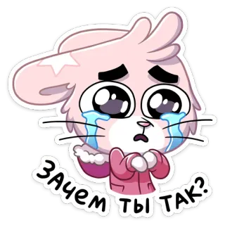 😭 66731407 Зачем ты так? cartoon, sad, crying, cute, character, pink whatsapp sticker