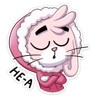 🙅‍♂️ ce4043ca HE-A cartoon bunny, cute animal, pink, sticker, bunny, character, animal whatsapp sticker